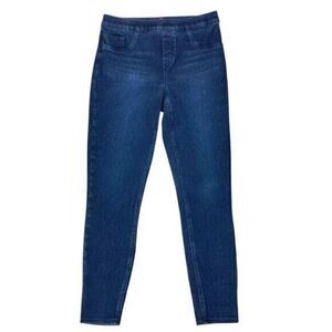 Spanx Jean-ish Ankle Leggings Womens M Dark Wash Blue Denim Slimming Jeggings